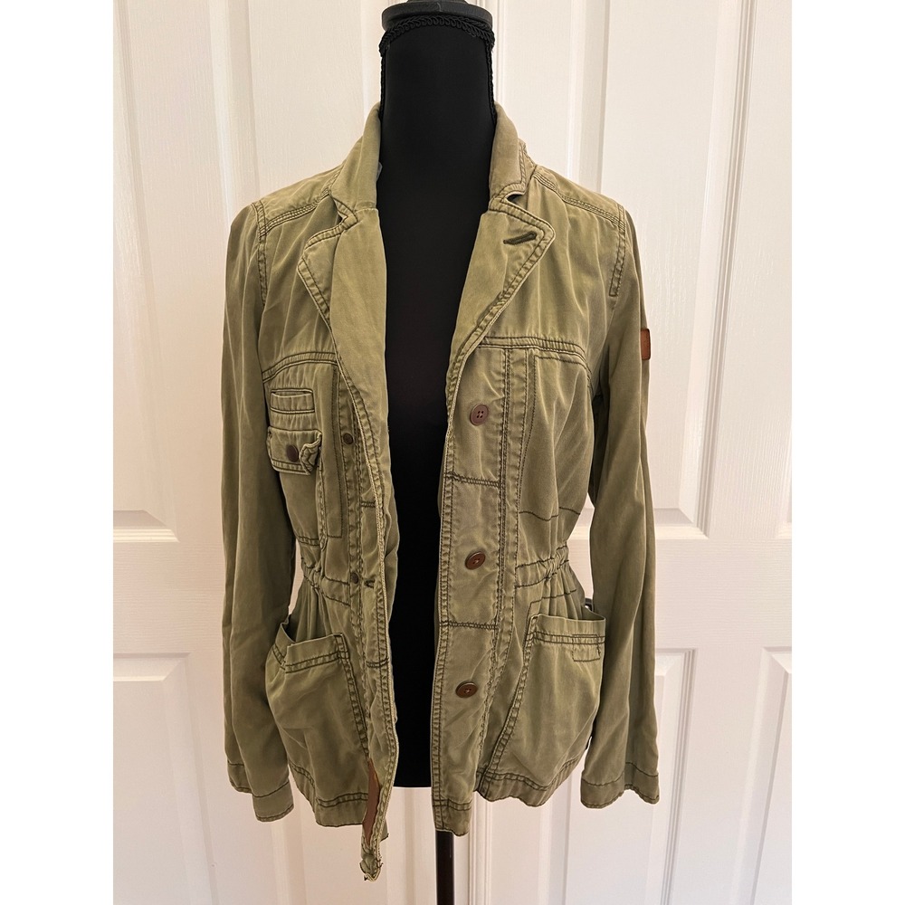 Holding Horses Utility Jacket Womens XS Green Excellent Military Canvas Cargo